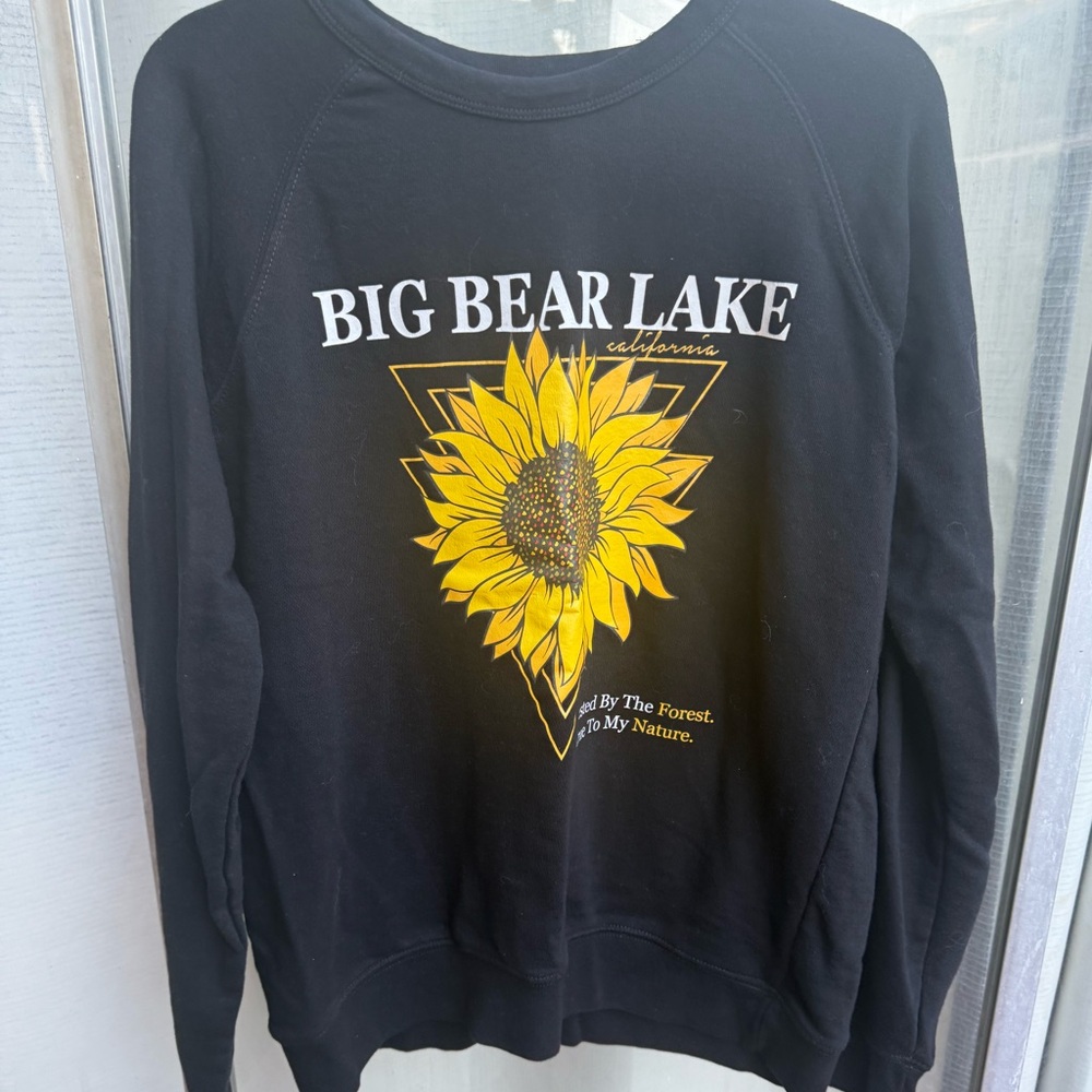 Big Bear Lake Black sunflower nature Sweater medium